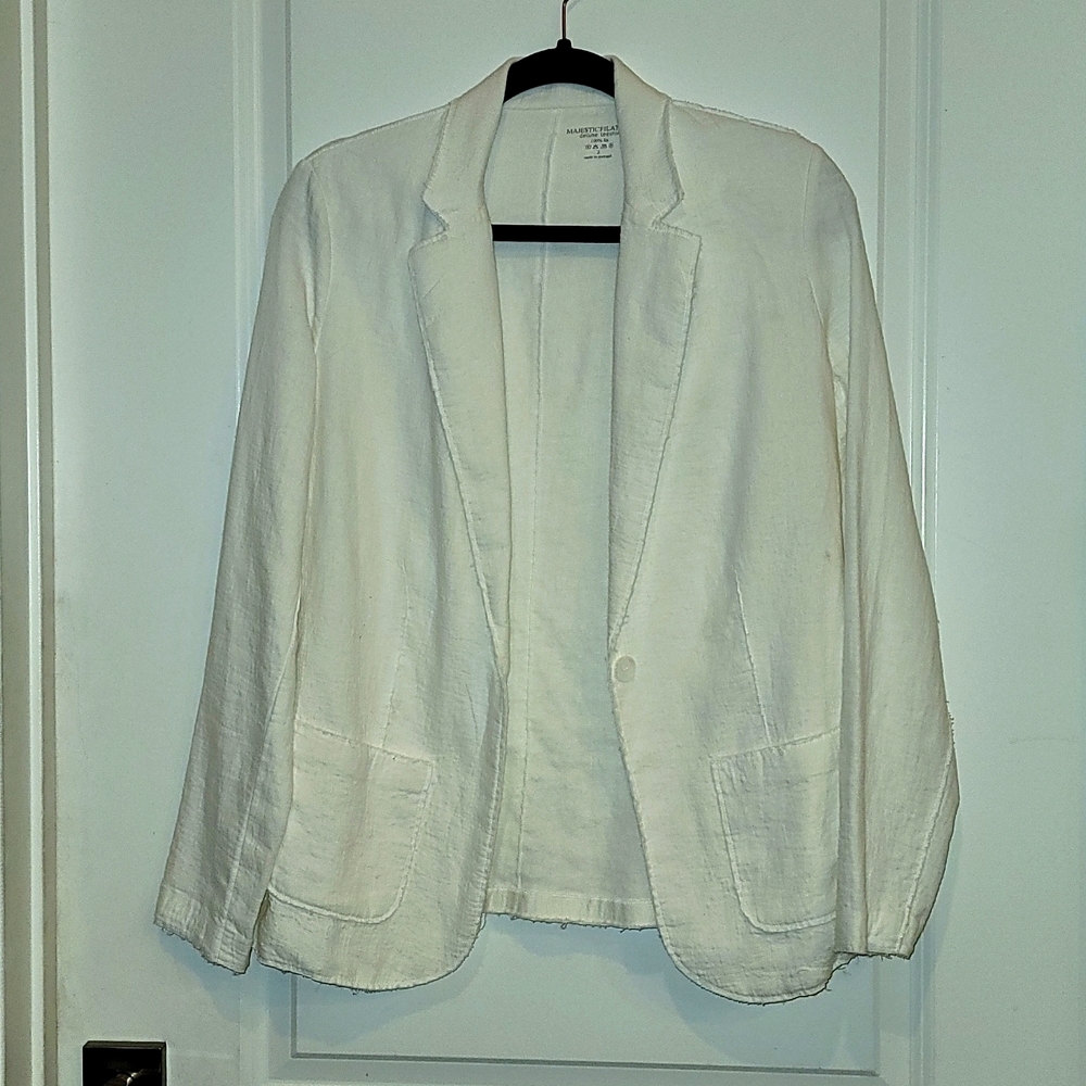 Majestic Filatures 100% Linen Single Breast Blazer - Sz 2(S)